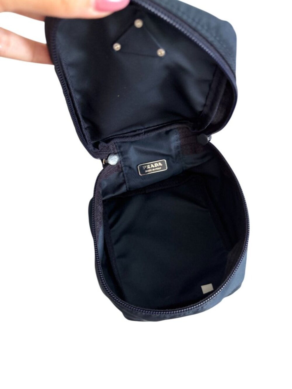 PRADA Black Nylon Makeup Toiletry Pouch Bag w/ Box - Picture 7 of 9